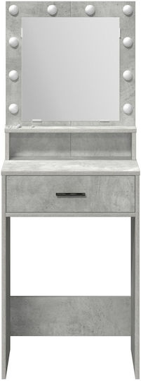 Bodenstehende Schminktisch Schlafzimmer Holz Grau Beton mit Spiegel 50x41x135cm