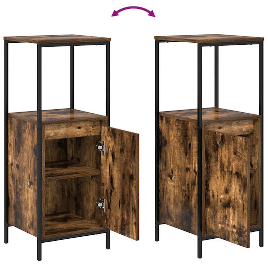 vidaXL Waschtisch mit Waschbecken L90xB34.5xH60cm Smoky Oak vidaXL Waschtisch mit Waschbecken L90xB34.5xH60cm Smoky Oak