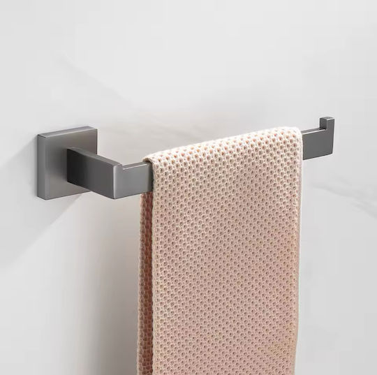 Naron Single Wall-Mounted Bathroom Rail ​57x57cm Inox Gray