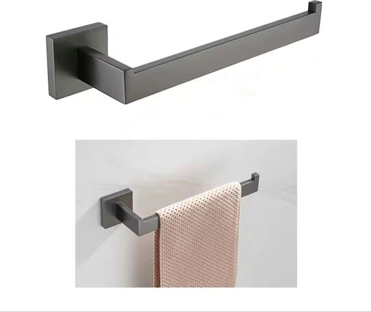 Naron Single Wall-Mounted Bathroom Rail ​57x57cm Inox Gray