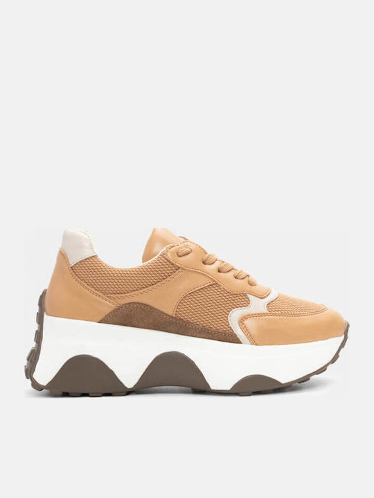 Damen Flatforms Sneakers Beige-dark