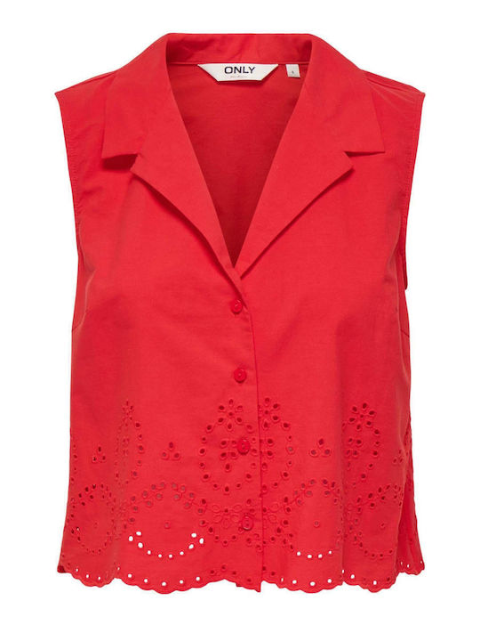 Sleeveless Women's Shirt High Risk Red