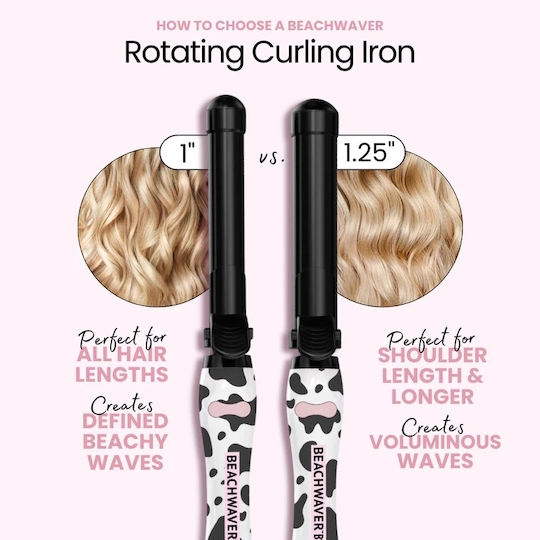 Beachwaver B1.25 Περιστρεφόμενη Πρέσσα Μαλλιών Μπούκλες Black Glitter Beachwaver