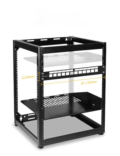Enmane 12-port Empty Patch Panel Shielded Black