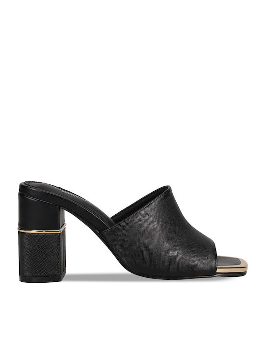 Mules with High Heel in Black Color