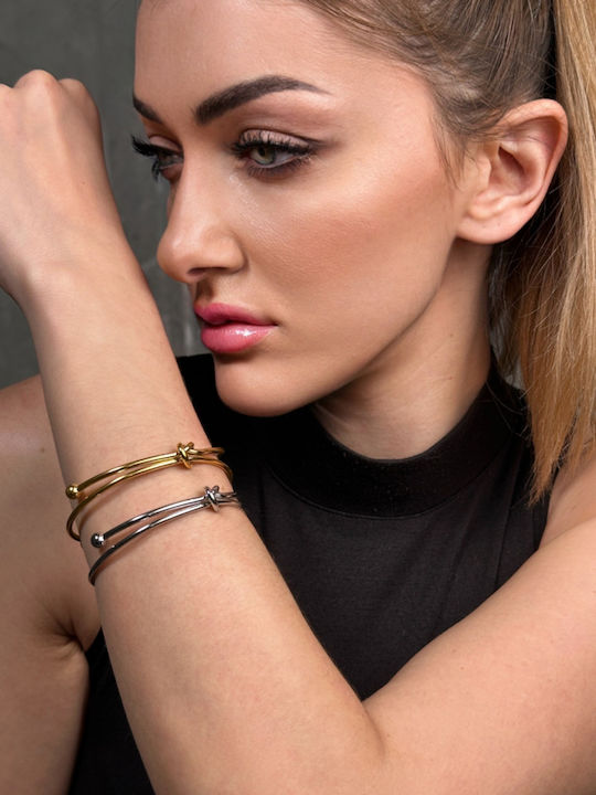 With Women's Steel Handcuff Bracelet