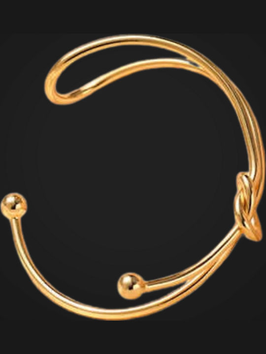 Met Women's Bracelet Handcuffs Stainless Steel Gold Plated 7cm
