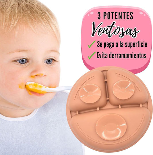 Kinderteller aus Silikon Rosa