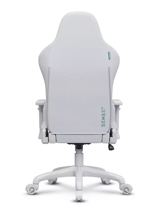 SENSE7 Spellcaster FUKU Artificial Leather Gaming Chair with Adjustable Arms White/Green