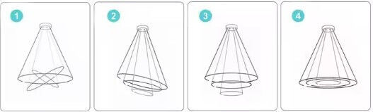 Home Lighting Pendant Light Black 60x60x100cm