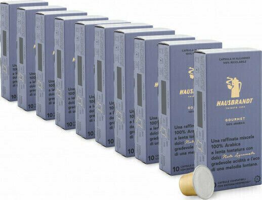 Hausbrandt Kapseln Espresso Gourmet Kompatibel mit Maschine Nespresso 100Mützen