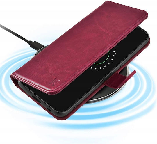 Protective Flip Case for Samsung Galaxy S21+ in Burgundy Leather