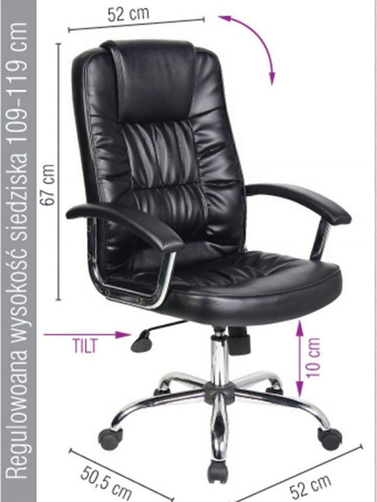 Office Chair with Arms Czarne