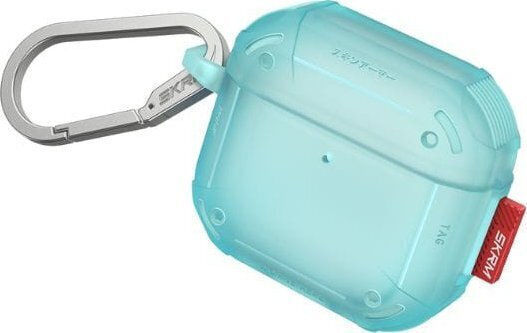 Skinarma Mecha Ce Case Silicone with Hook in Turquoise color for Apple AirPods 4