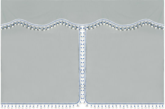 Lampa Truck Curtains Luxury Pro Cabin Silver Blue Set Lampa 8 Pcs L9603.8