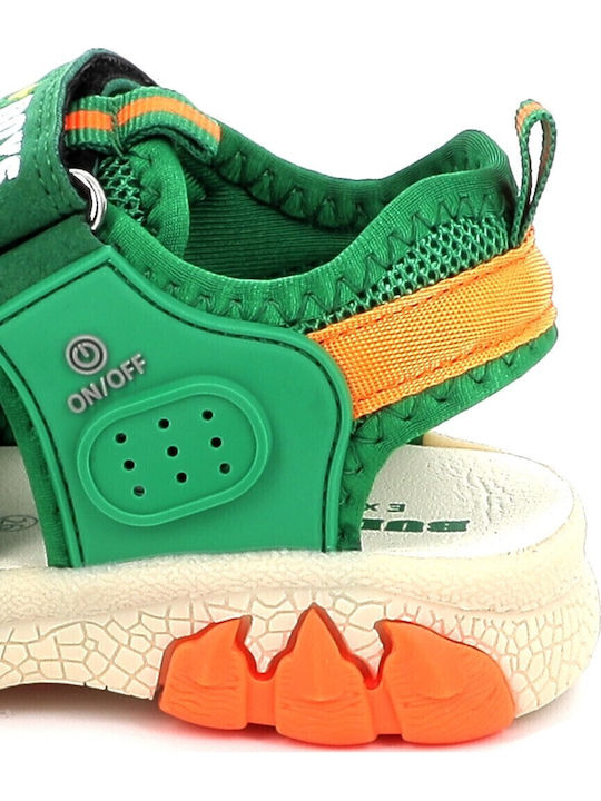Shoe Sandals T-rex with Velcro & Lights Green