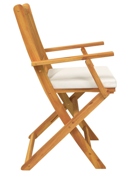 Outdoor-Stuhl Hölzernes Braun mit Kissen 4Stück