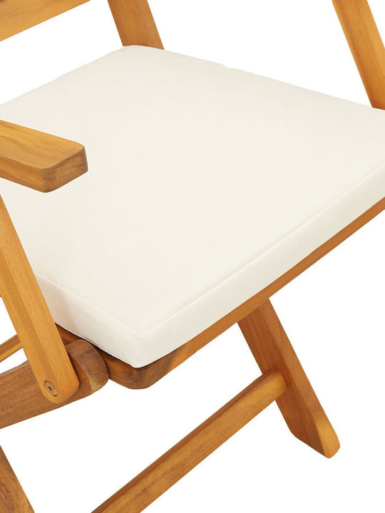 Outdoor-Stuhl Hölzernes Braun mit Kissen 4Stück