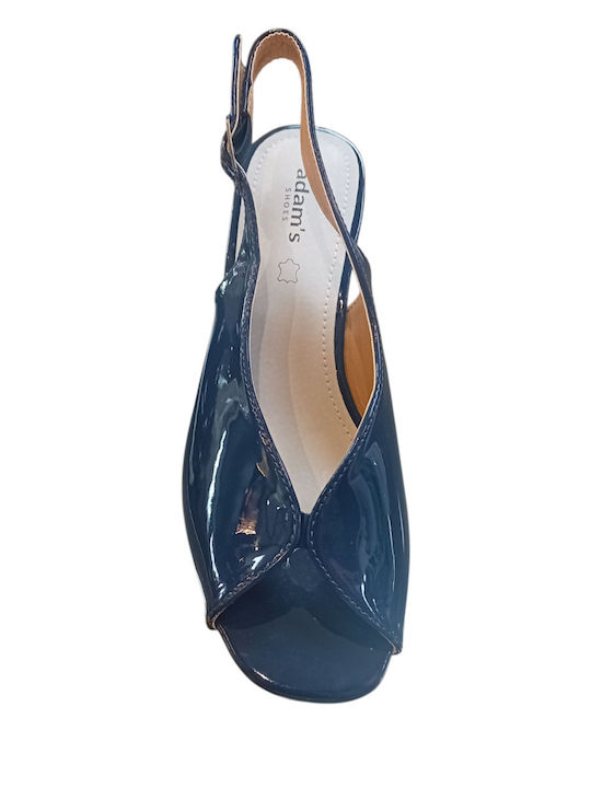 Sandals from Patent Leather Blue