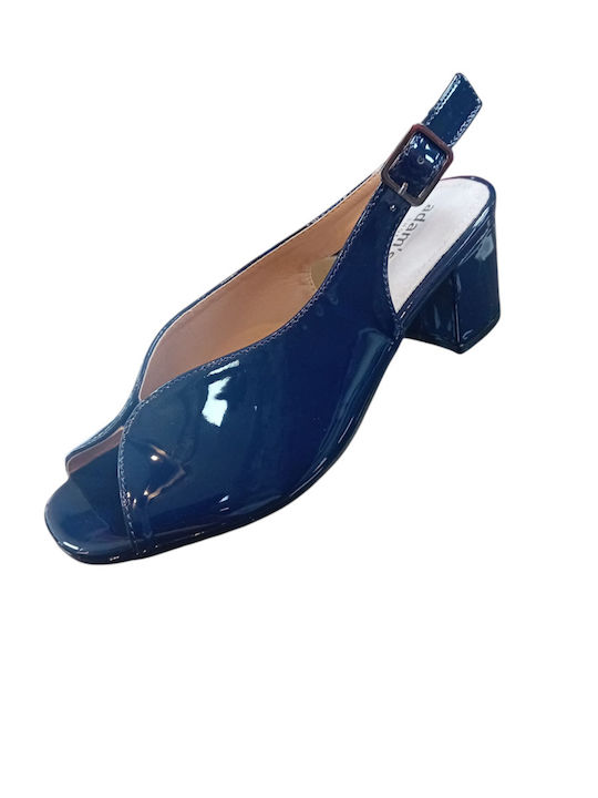 Sandals from Patent Leather Blue