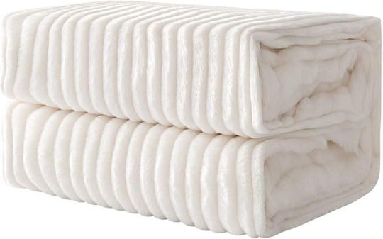 Miulee Fleece Decke für die Couch 125x150cm Weiß