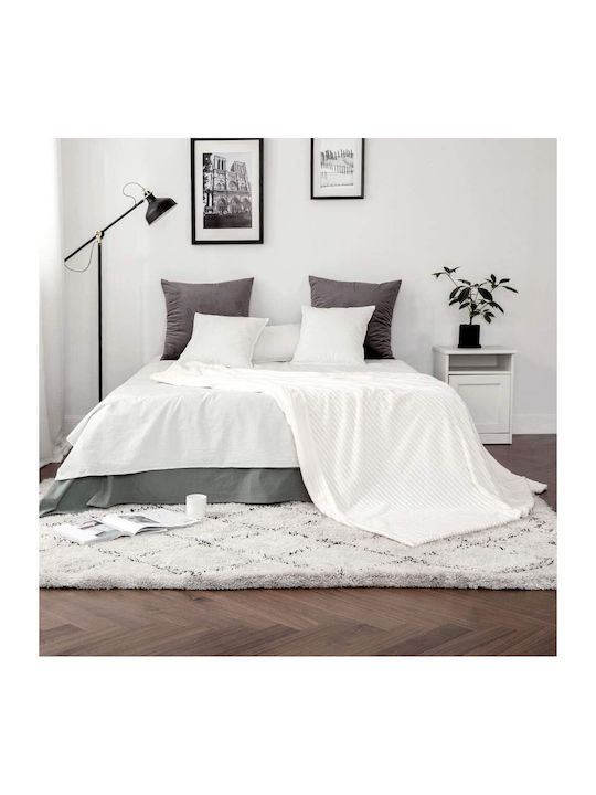 Miulee Fleece Decke für die Couch 125x150cm Weiß