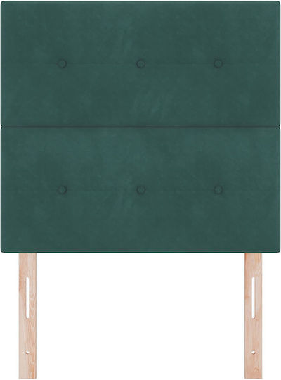 vidaXL Fabric Bed Headboard Dark Green 100x128cm