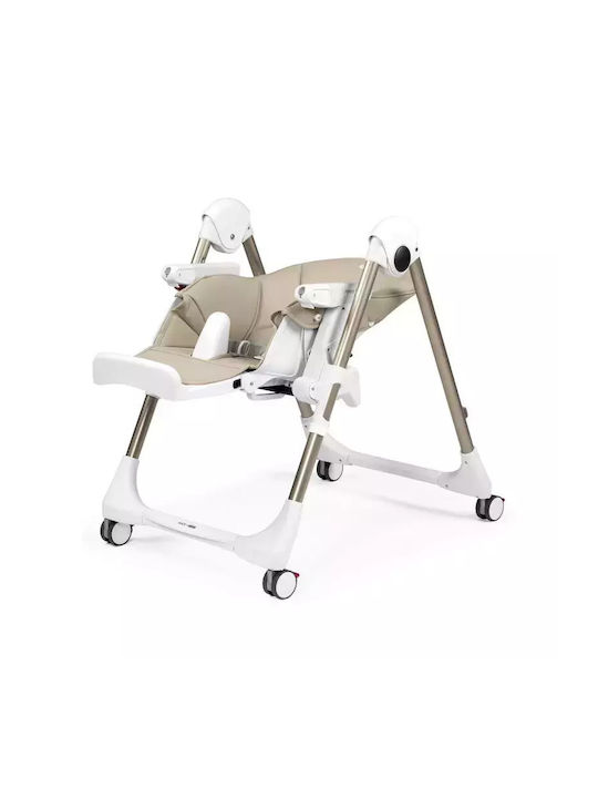 Peg Perego Prima Pappa Follow Me Foldable Baby Highchair With Adjustable Height Astral