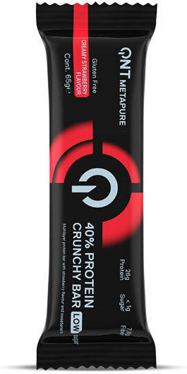 QNT Crunchy Bars with 40% Protein & Flavor Creamy Strawberry 12x65gr