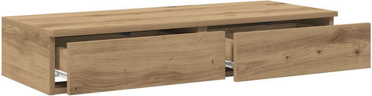 vidaXL Wooden Bed Drawer Beige 75x36.5x16.5cm