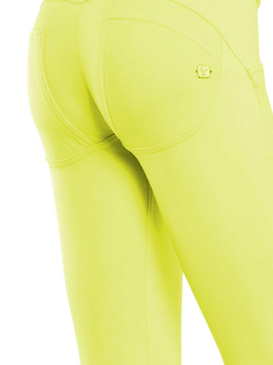 Women's Fabric Trousers Push-up Skinny Fit Yellow