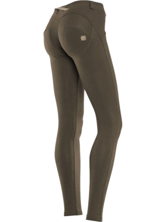 Freddy Slounge Lungo Women's Fabric Trousers Push-up Skinny Fit Brown