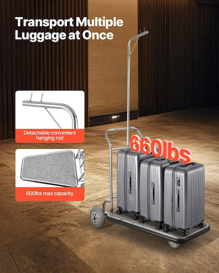Vevor Transport Trolley for Weight Load up to 272kg Silver