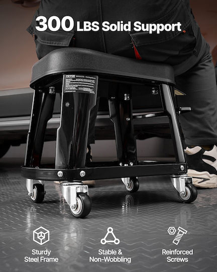 Vevor Σκαμπό Εργασίας με Μέγιστο Φορτίο 135kg και Αποθηκευτικό Χώρο