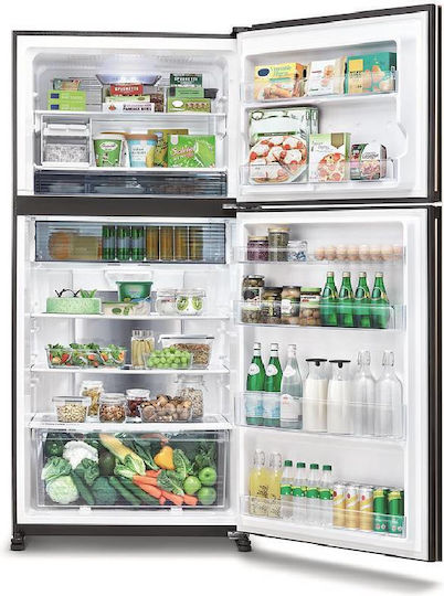 Sharp Kühlschrank mit Doppeltür 604Es NoFrost H187xB86.5xT74cm. Silver SJ-YG740G-SL