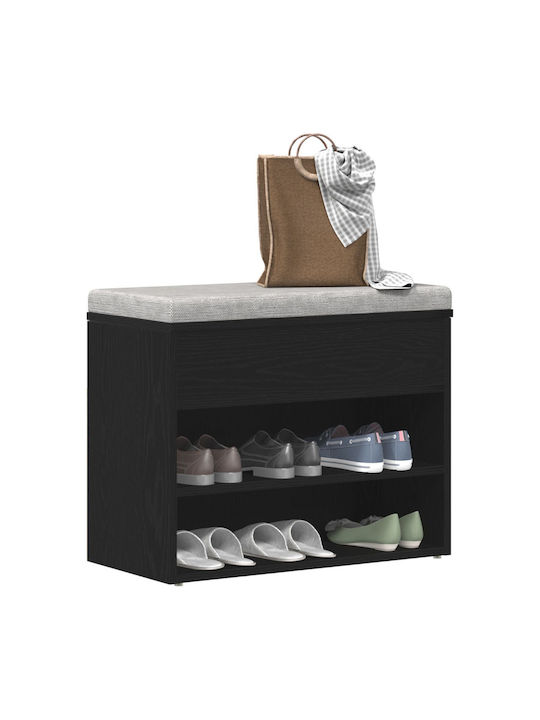 Entry Furniture with Shoe Rack & Bench Black Beech 60x30x45cm