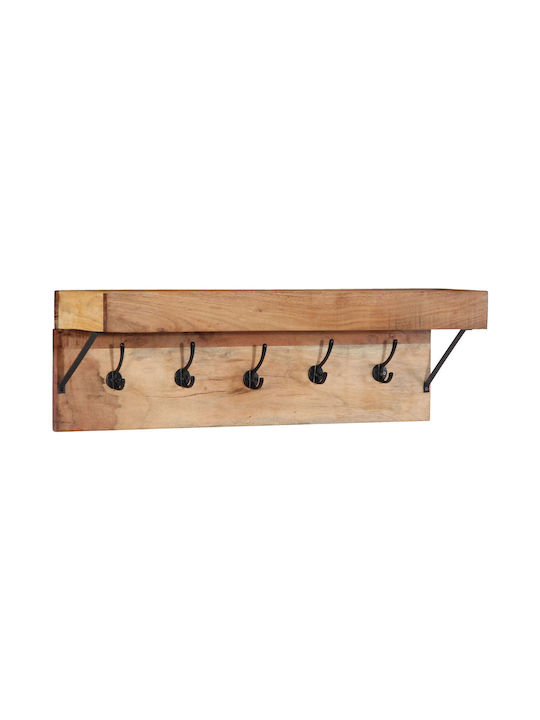 vidaXL Wooden Wall Hanger Brown 73x19x23cm 1pc