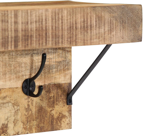 vidaXL Wooden Wall Hanger Brown 73x19x23cm 1pc
