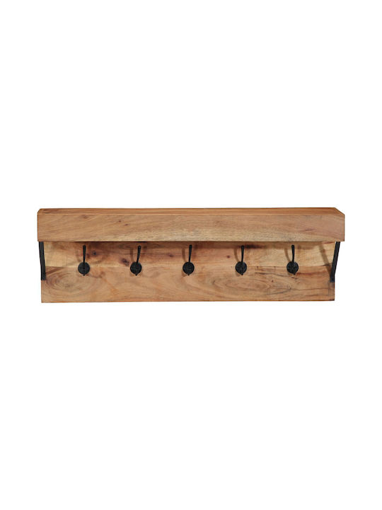 vidaXL Wooden Wall Hanger Brown 73x19x23cm 1pc