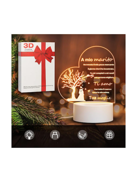 Prezent Dekorative Lampe 3D-Illusion Weiß