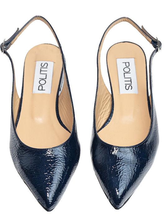 Anatomic Leather Pointy Slingback Ballerinas Blue