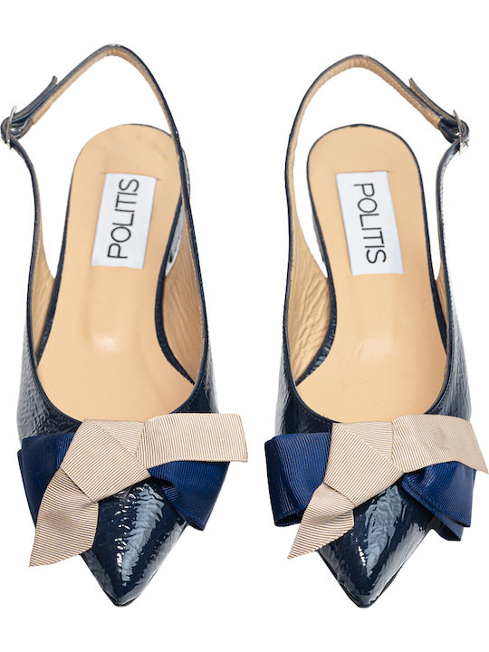 Anatomic Leather Pointy Slingback Ballerinas Blue