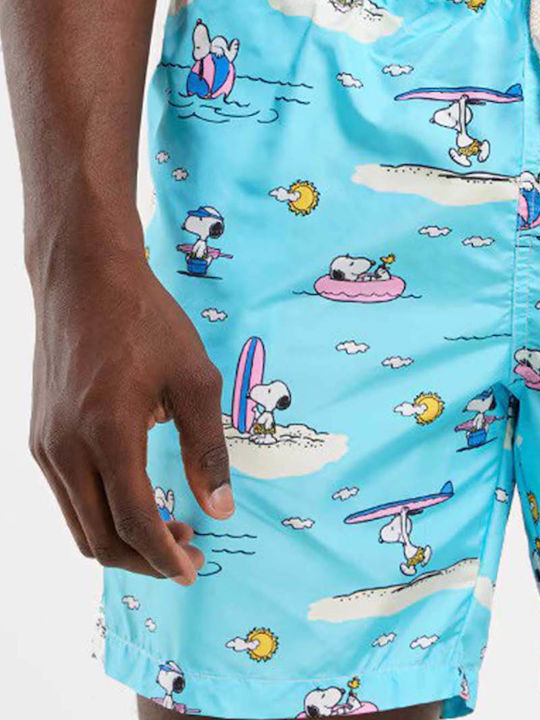 Lightingsnoopy Island Chill Men's Swimwear Shorts Blue with Patterns