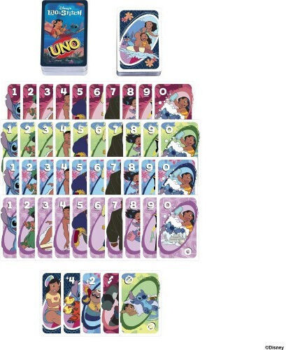 Board Game UNO Lilo & Stitch for 2-10 Players 7+ Years Old Mattel