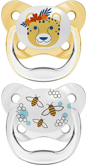 Dr. Brown's Prevent Orthodontische Schnuller Silikon Frosch - Elefant - Rosa für 6-18 Monate 2Stück
