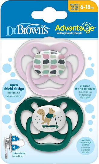 Dr. Brown's Advantage Pacifiers Silicone Purple-Green for 6-18 months 2pcs