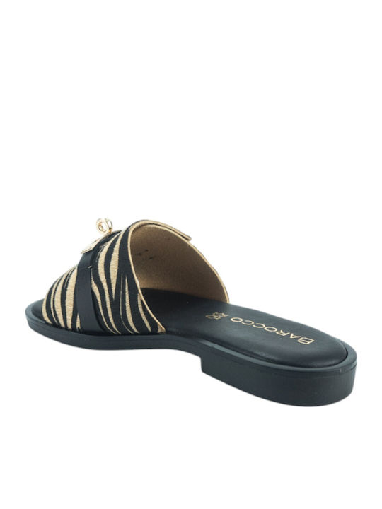 Δερμάτινα Γυναικεία Σανδάλια Black/Zebra