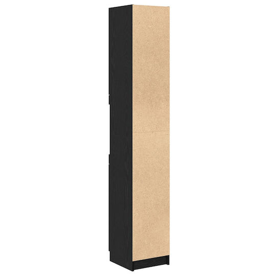 vidaXL Floor Bathroom Column Cabinet L32xD34xH188.5cm Black