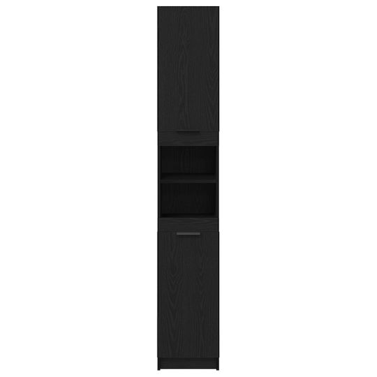 vidaXL Floor Bathroom Column Cabinet L32xD34xH188.5cm Black