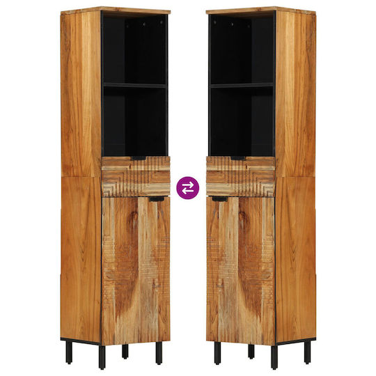 vidaXL Bathroom Floor Column M38xW33xH160cm Natural Wood